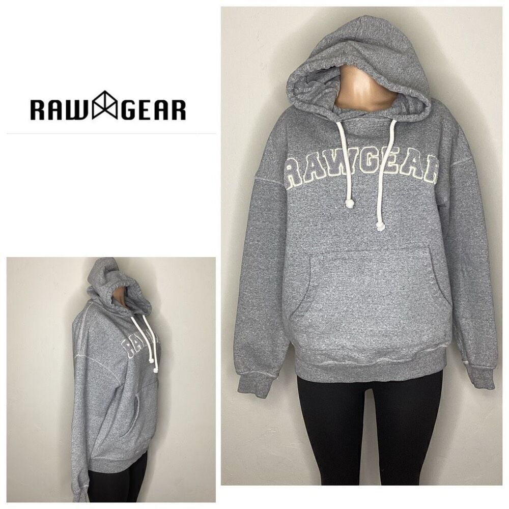 New. RAWGEAR Chenille Patch Logo Hoodie. Large. retails $98